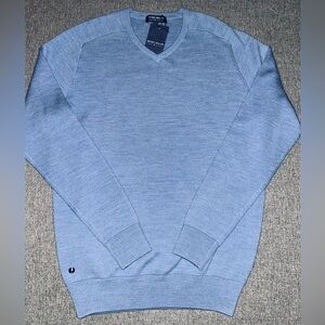 Peter Millar Fountain Blue V-Neck Sweater
